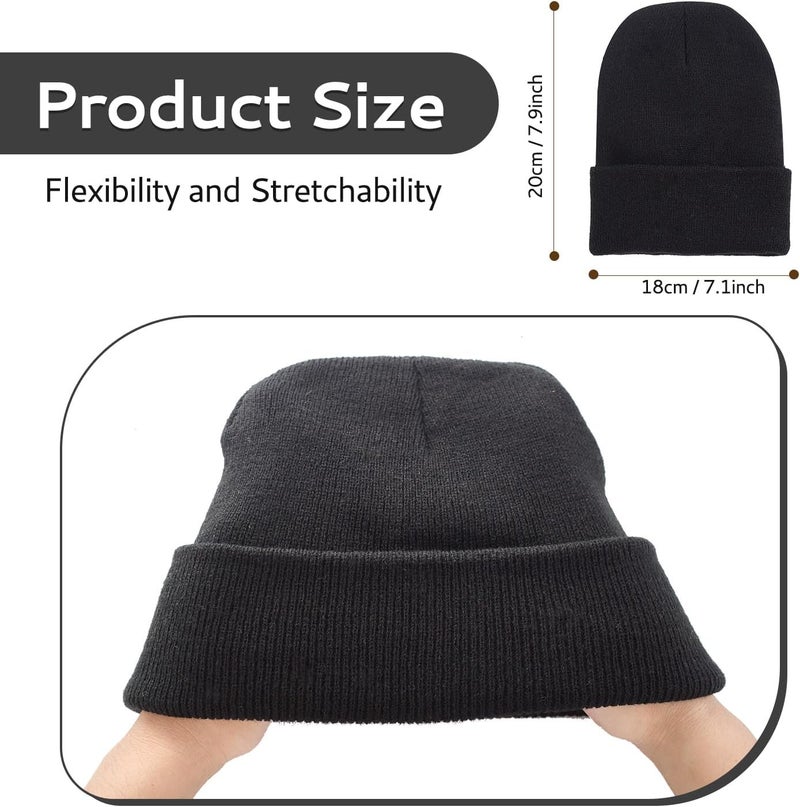 Dfqsofd Beanie for Men Women, Knitted Hats for Women Soft Warm Winter Hat Unisex Cuffed Beanie Skully Cap for Cold Weather - Image 2